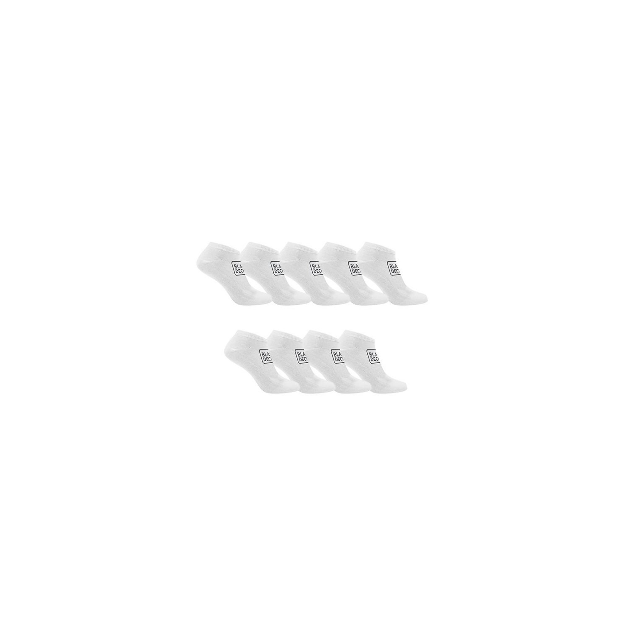Black et Decker Lot de 9 paires de chaussettes Low Cut fines et respirantes. Coloris disponibles : Blanc