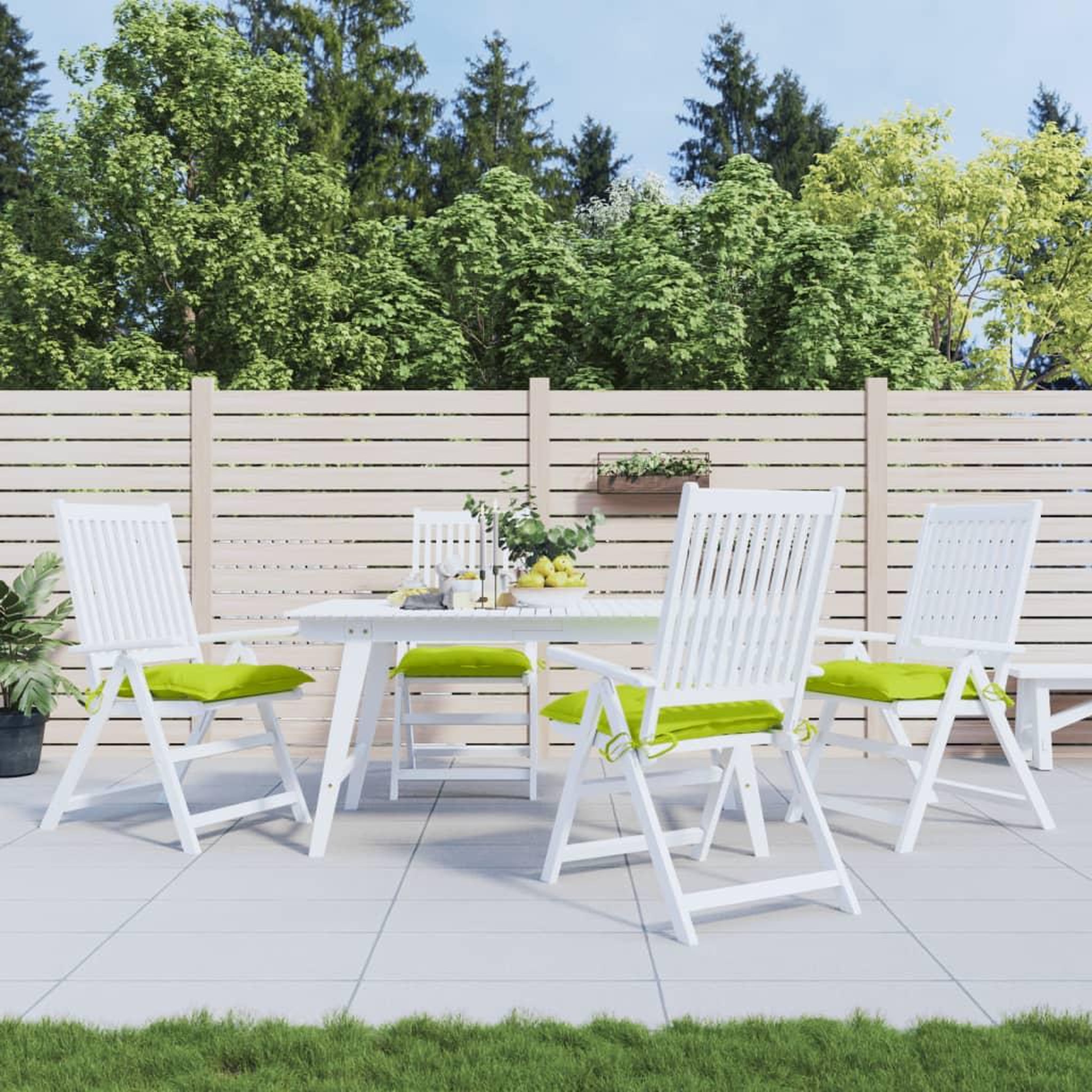 VIDAXL Coussins de chaise lot de 4 vert brillant 40x40x7 cm