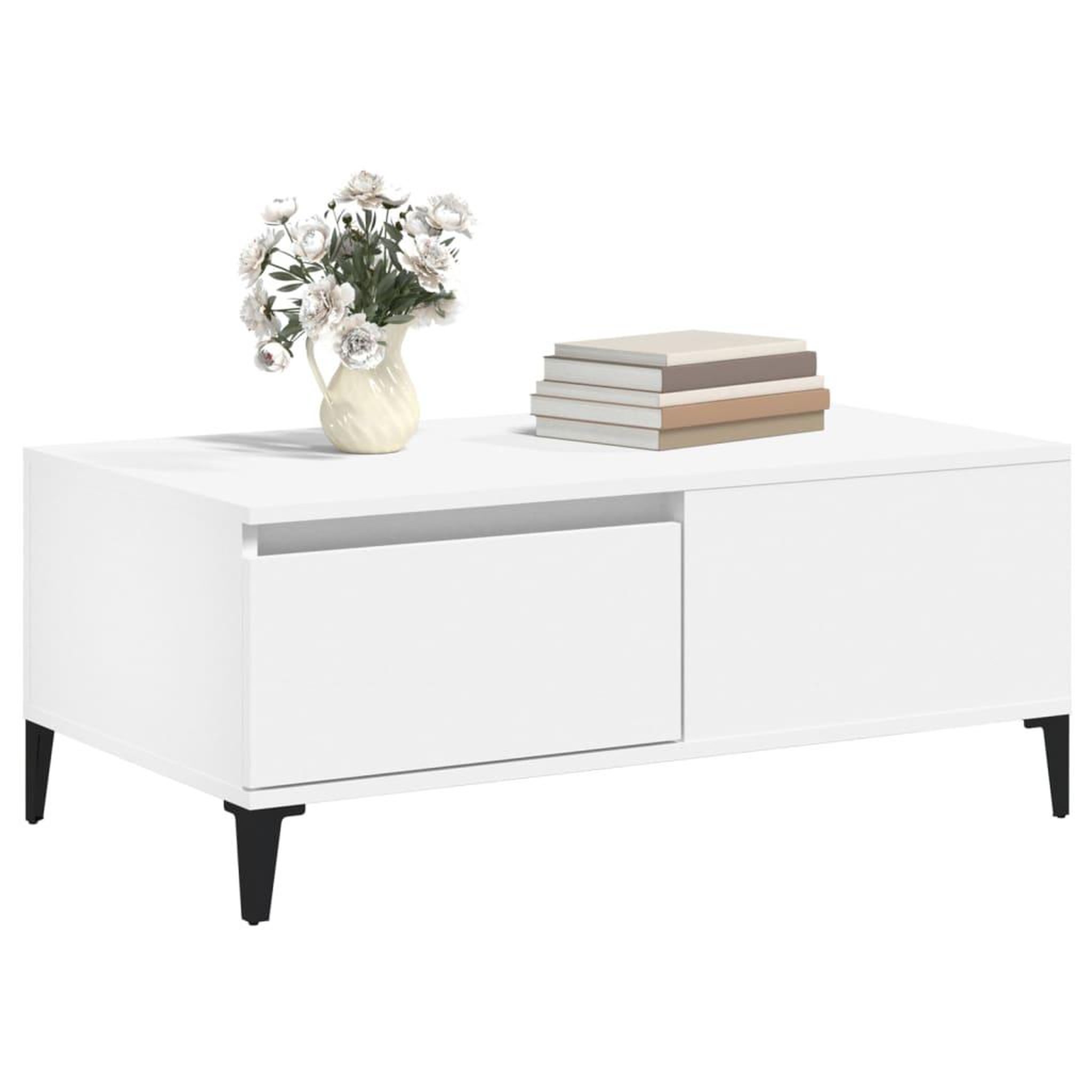 Voir la diapositive 4 : VIDAXL Table basse Blanc 90x50x36,5 cm Bois d'ingenierie