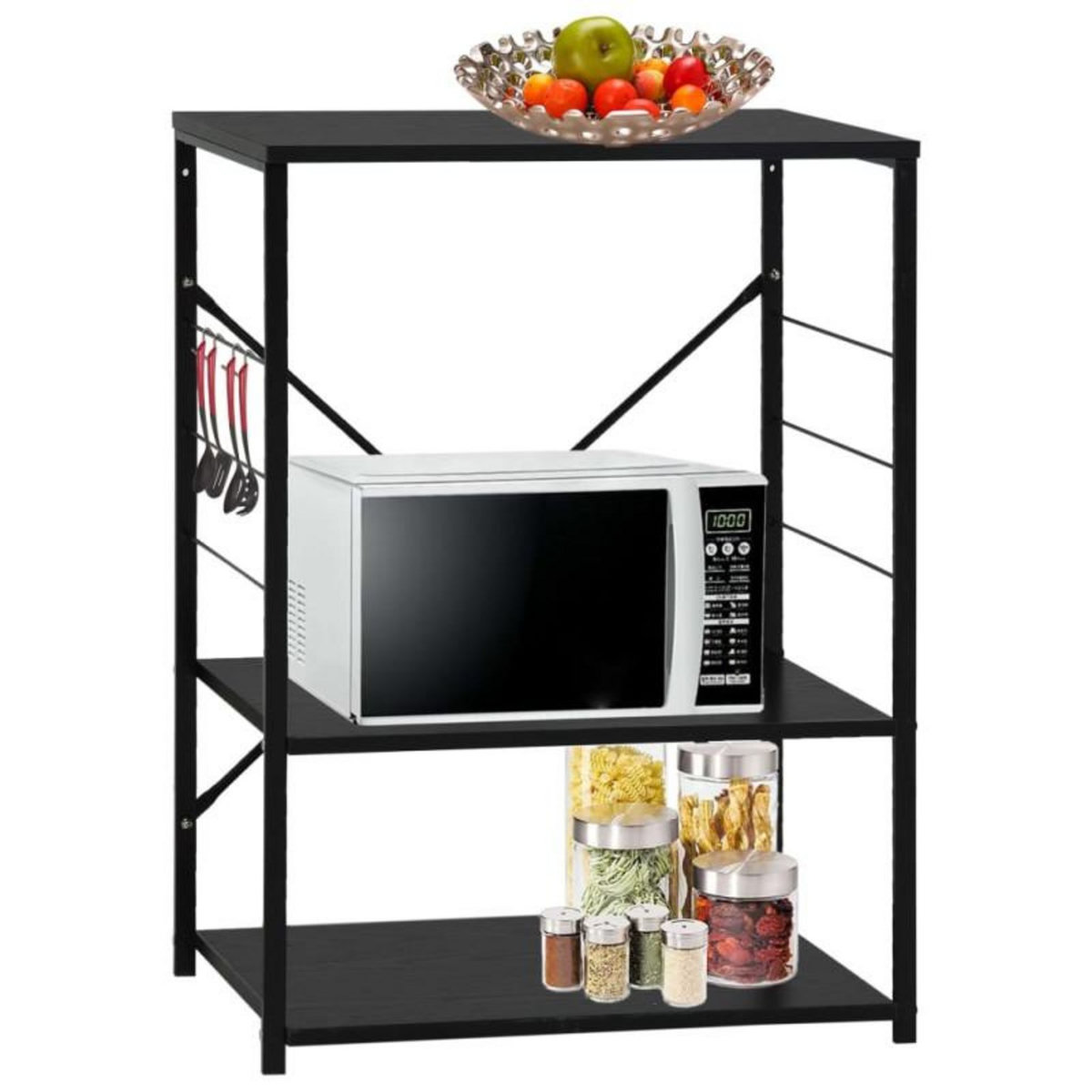 VIDAXL Armoire à four à micro ondes Noir 60x39,6x79,5 cm