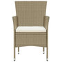 Voir la diapositive 3 : VIDAXL Chaises manger de jardin lot de 2 Resine tressee Beige