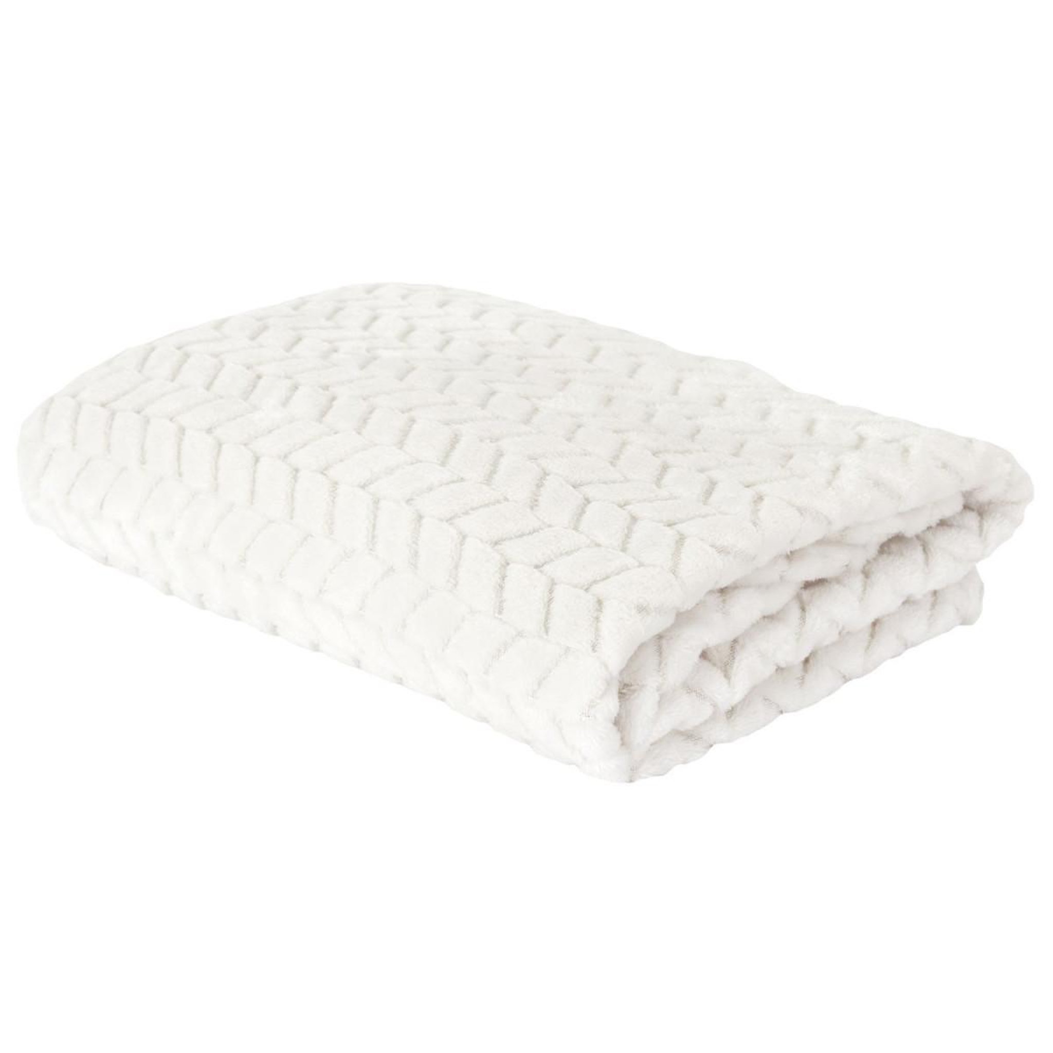 The Home Deco Factory Plaid effet chevron  crush  120x150cm crème
