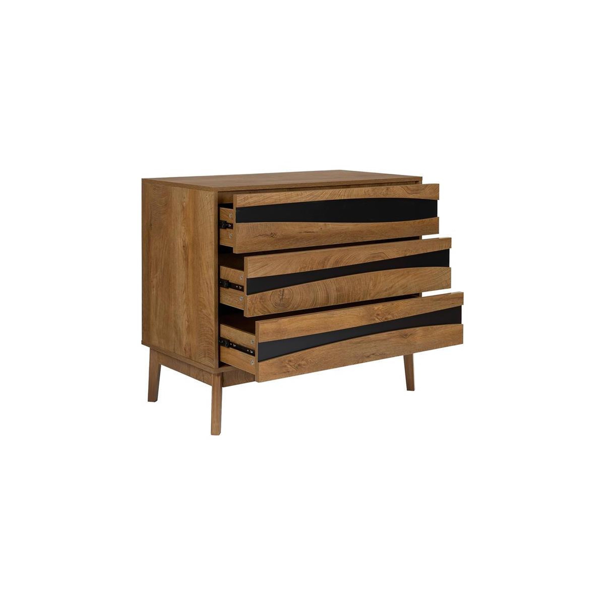 Voir la diapositive 3 : The Home Deco Factory Commode 3 Tiroirs  Forest  90cm Marron