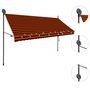 Voir la diapositive 4 : VIDAXL Auvent manuel retractable avec LED 300 cm Orange et marron