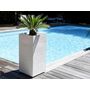 Voir la diapositive 2 : Eda Pot de fleurs carré Haut Graphit - 39,5 x 39,5 x 80 cm - 31 L - Blanc cérusé - Eda