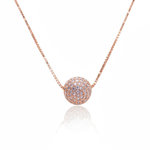 L'ATELIER D'AZUR Collier Argent 925/000 Rose Gold - Boule Pavée de Zirconiums