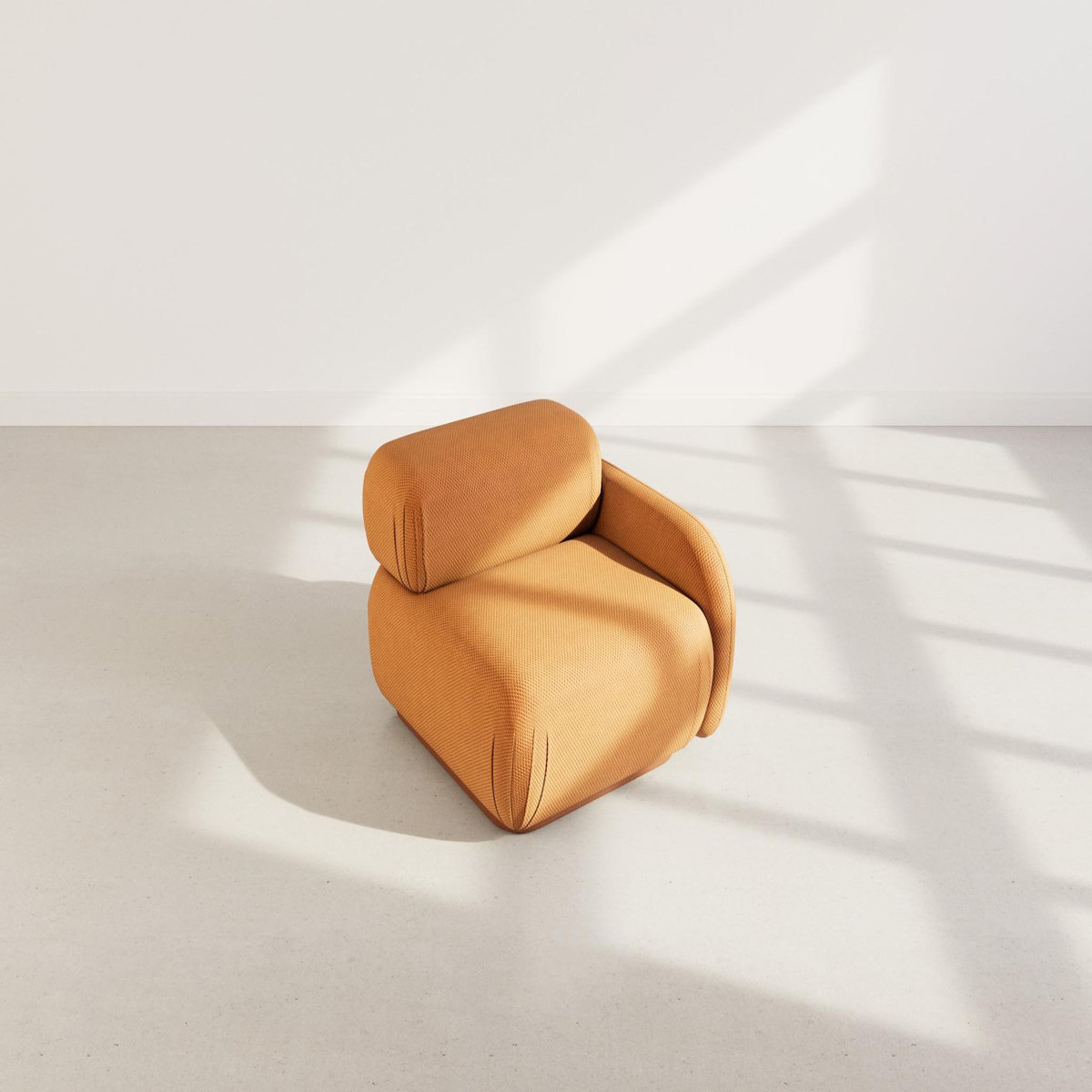 LISA DESIGN Penelope - module d'assise droit en velours texturé