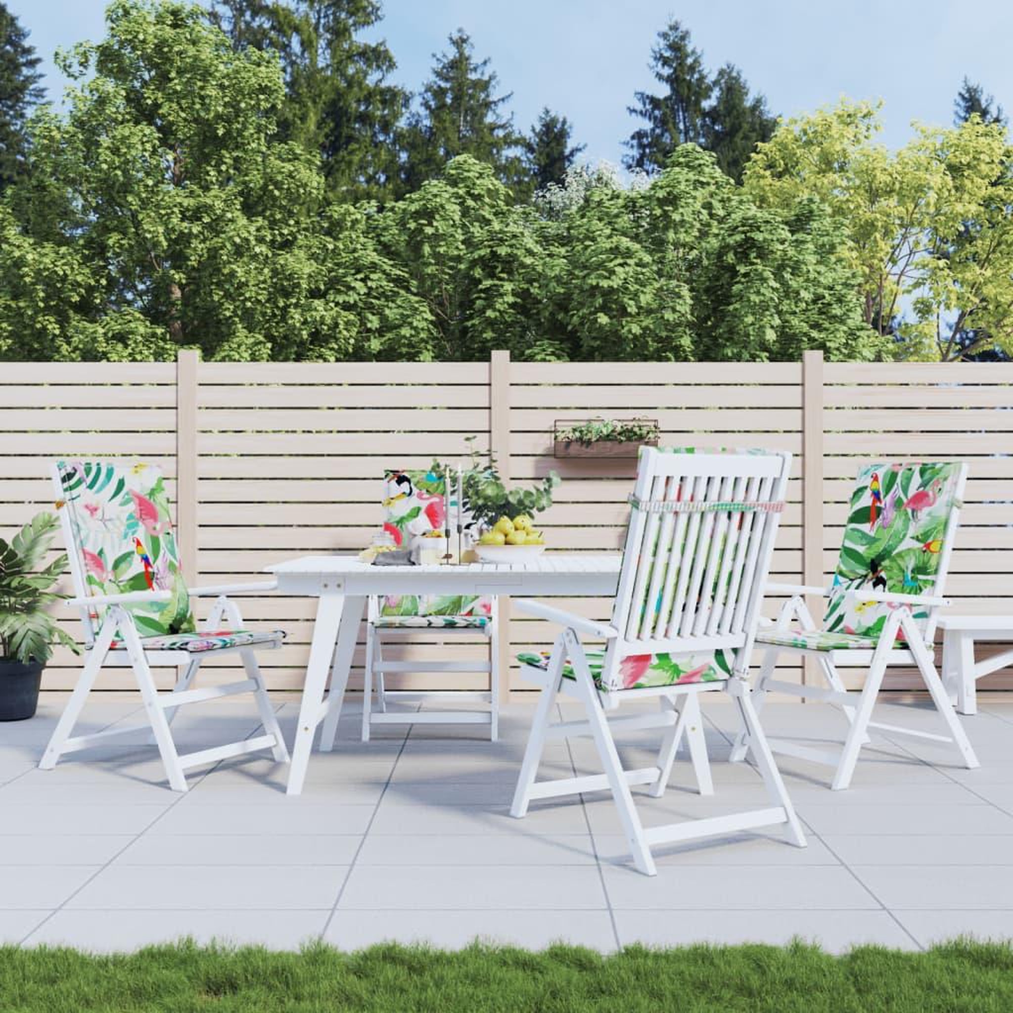 VIDAXL Coussins de chaise a dossier haut lot de 4 multicolore tissu