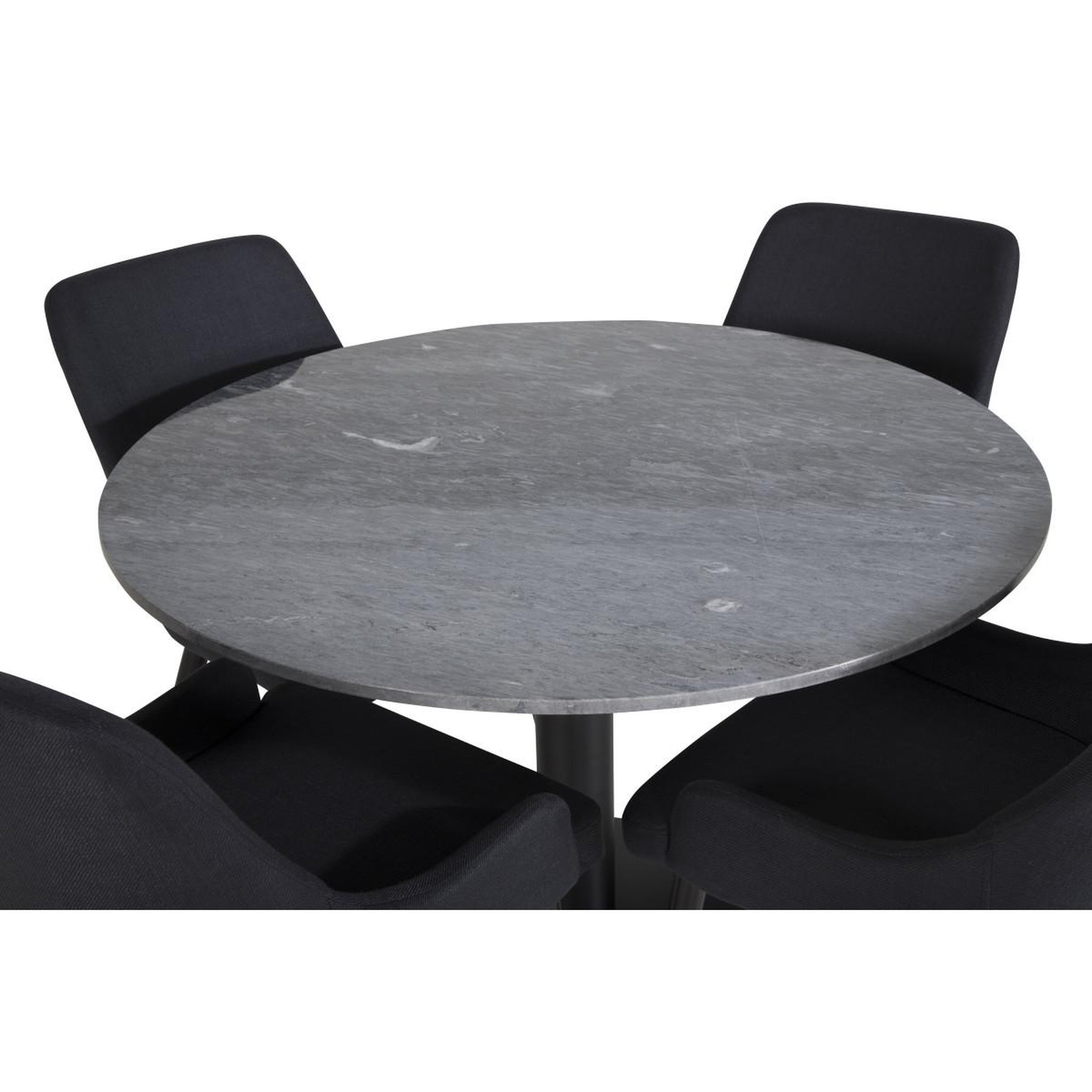 Voir la diapositive 3 : Paris Prix Ensemble Table à Manger & 4 Chaises  Estelle & Plaza  106cm Gris Foncé & Noir