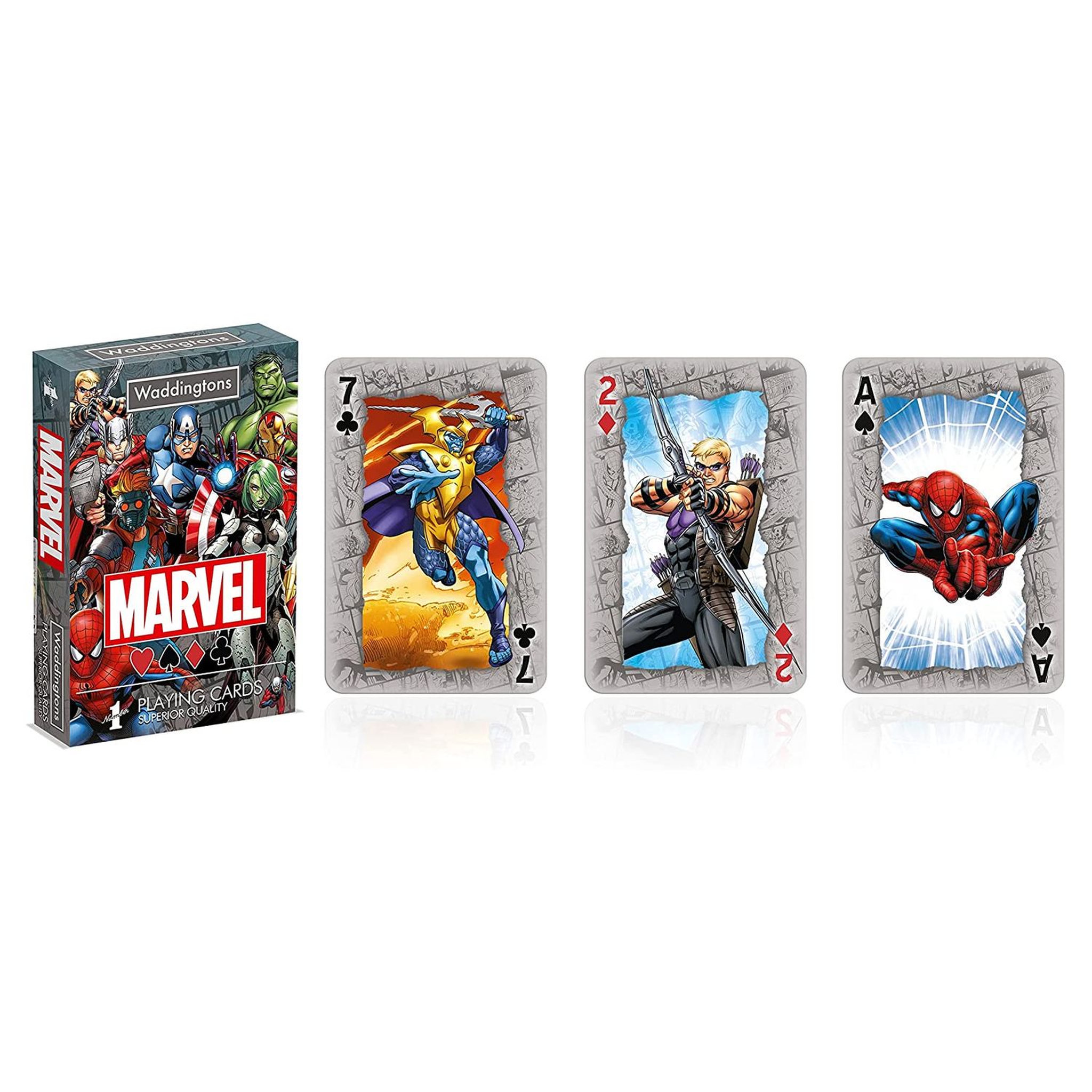 Voir la diapositive 2 :  WINNING MOVES Jeu de 54 cartes Marvel 