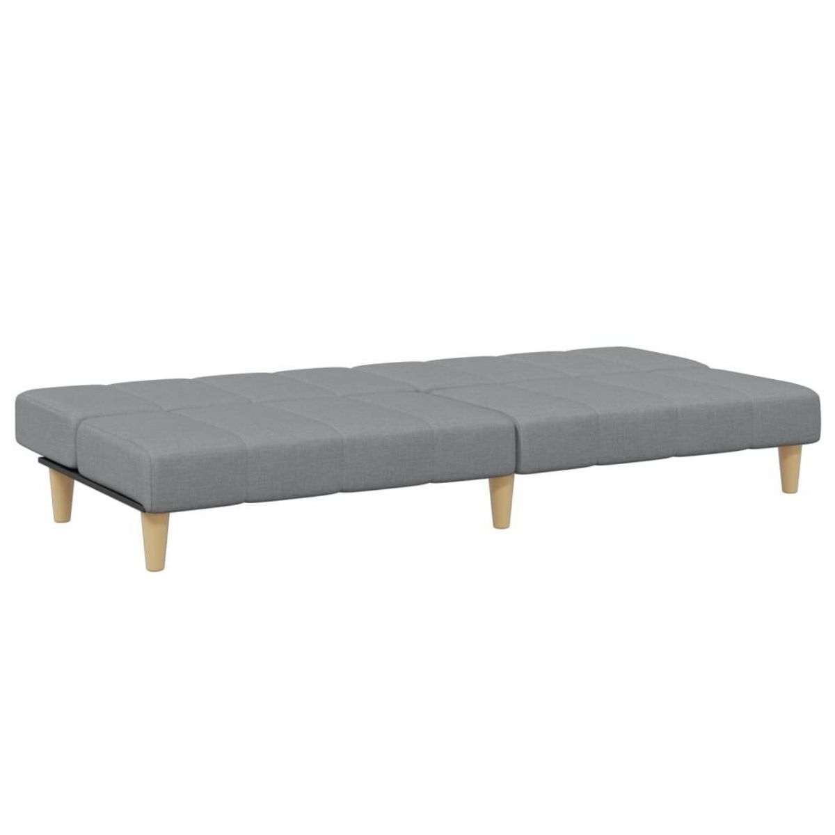 VIDAXL Canape-lit a 2 places avec repose-pied gris clair tissu