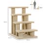 Voir la diapositive 3 : PAWHUT Escalier pour chat - escalier pour chien - 4 marches - revêtement flanelle grande douceur haute densité - structure panneaux particules - beige
