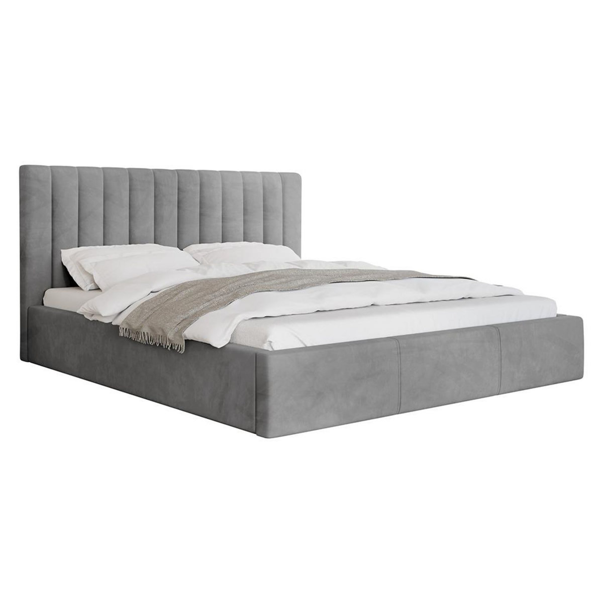 BEST MOBILIER Rosario - lit coffre - 140x200 - sommier inclus - en velours