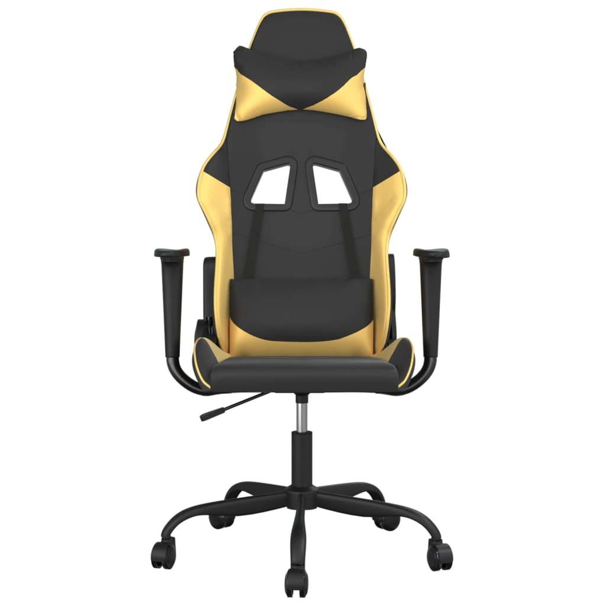 Voir la diapositive 3 : VIDAXL Chaise de jeu de massage Noir et dore Similicuir