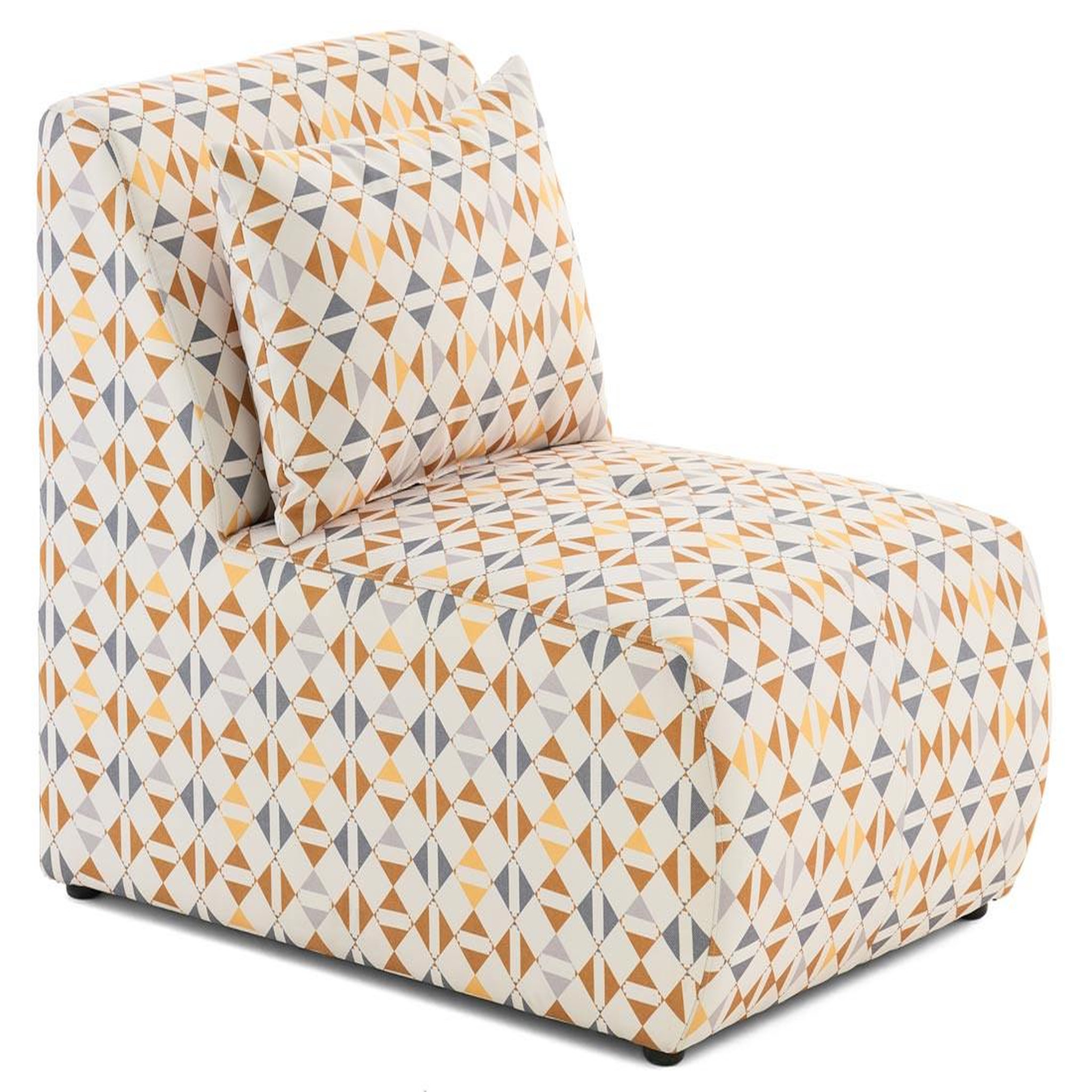 Voir la diapositive 5 : LISA DESIGN Onyx - fauteuil sans accoudoirs motif graphique en tissu