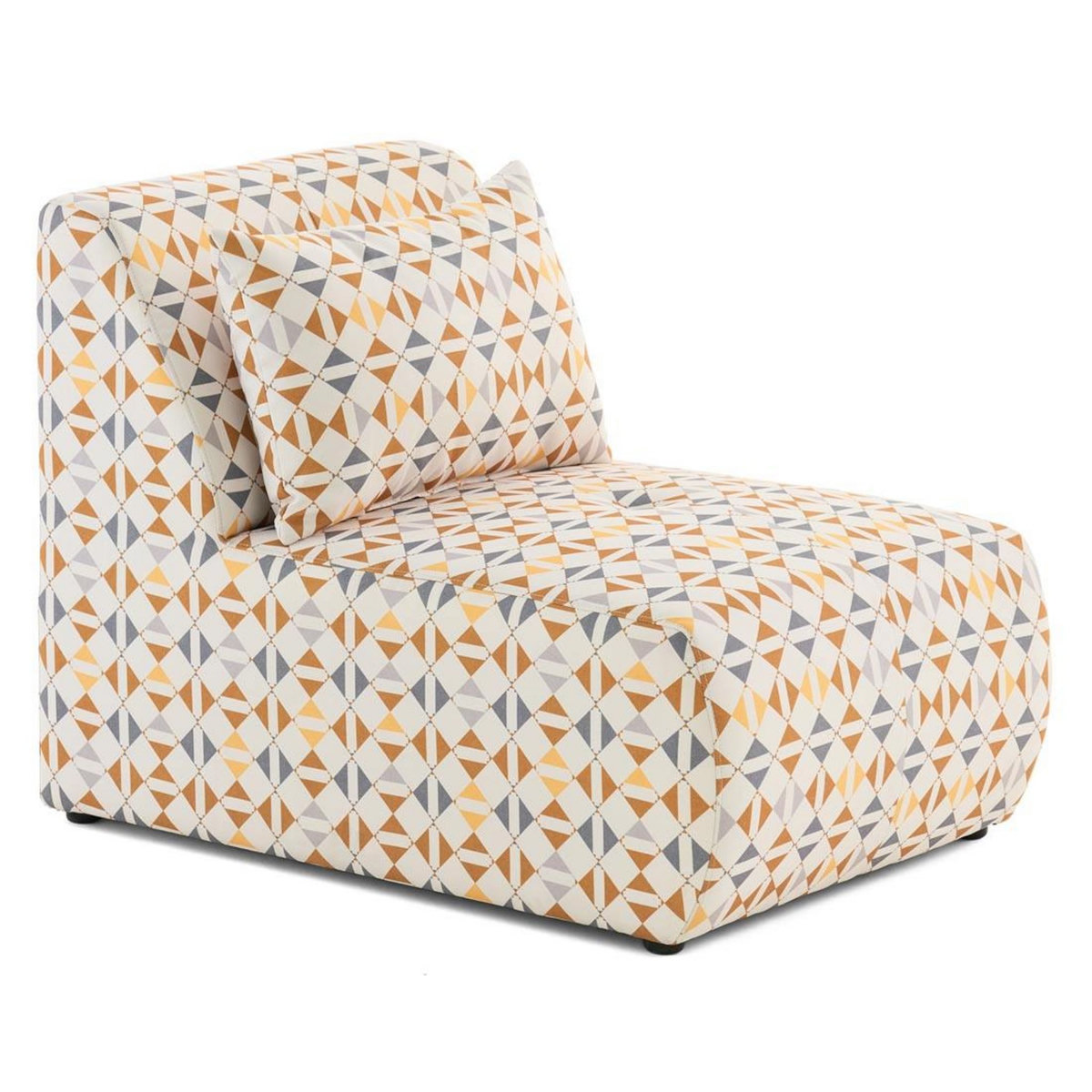 LISA DESIGN Onyx - fauteuil sans accoudoirs motif graphique en tissu