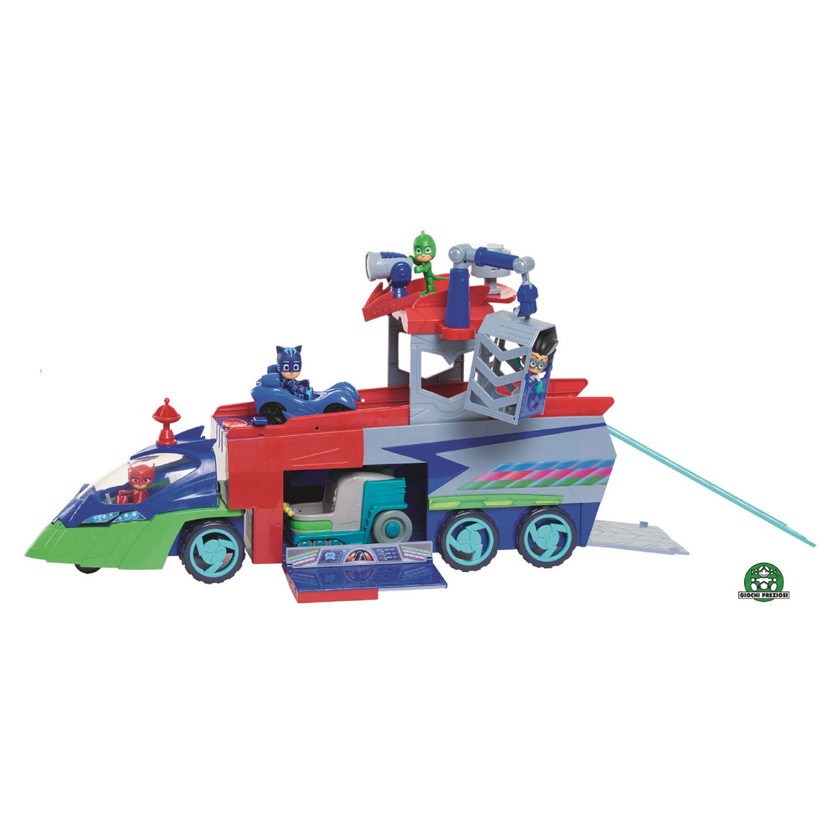 GIOCHI PREZIOSI Camion de transport sonore et lumineux avec mini véhicule et figurine - Pyjamasques