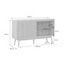Voir la diapositive 1 : SWEEEK Buffet de rangement décor bois naturel. Linear. deux portes. deux étagères. buffet haut. vaisselier.  L 150 x P 39.5 x H 90cm