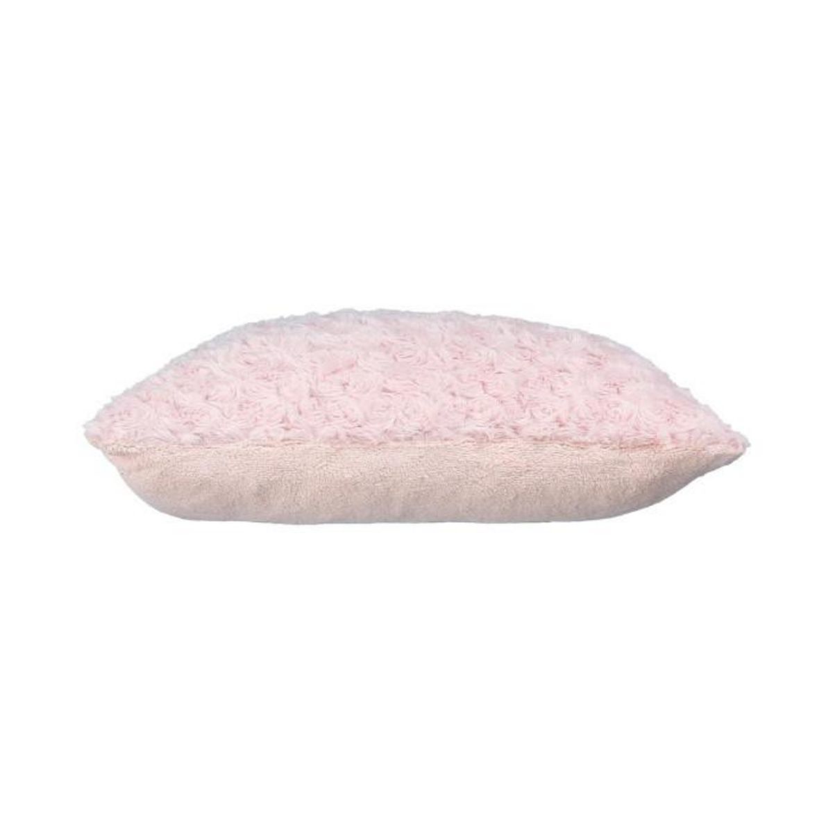 ATMOSPHERA Coussin Imitation Fourrure  Bouclée  45x45cm Rose