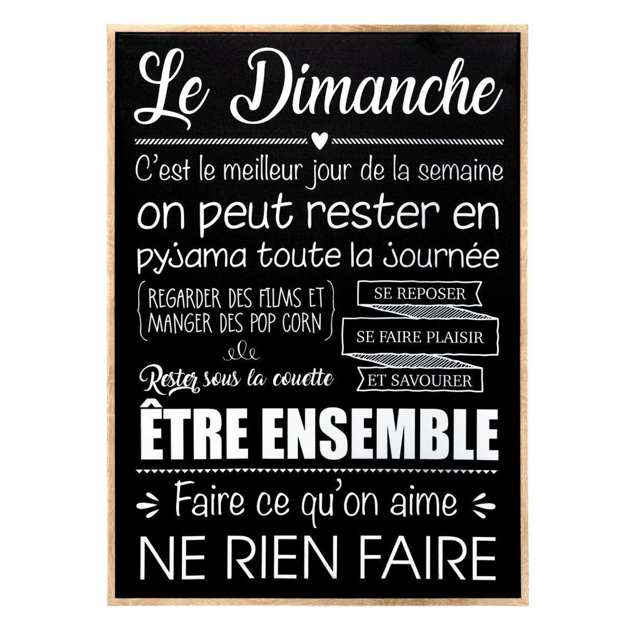 ATMOSPHERA Toile imprimée  dimanche  50x70cm noir