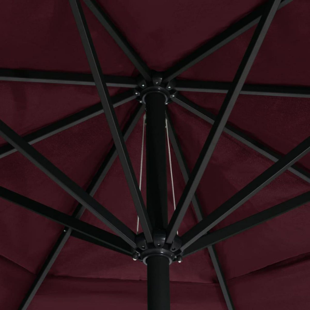 VIDAXL Parasol de jardin et mat en aluminium 600 cm rouge bordeaux