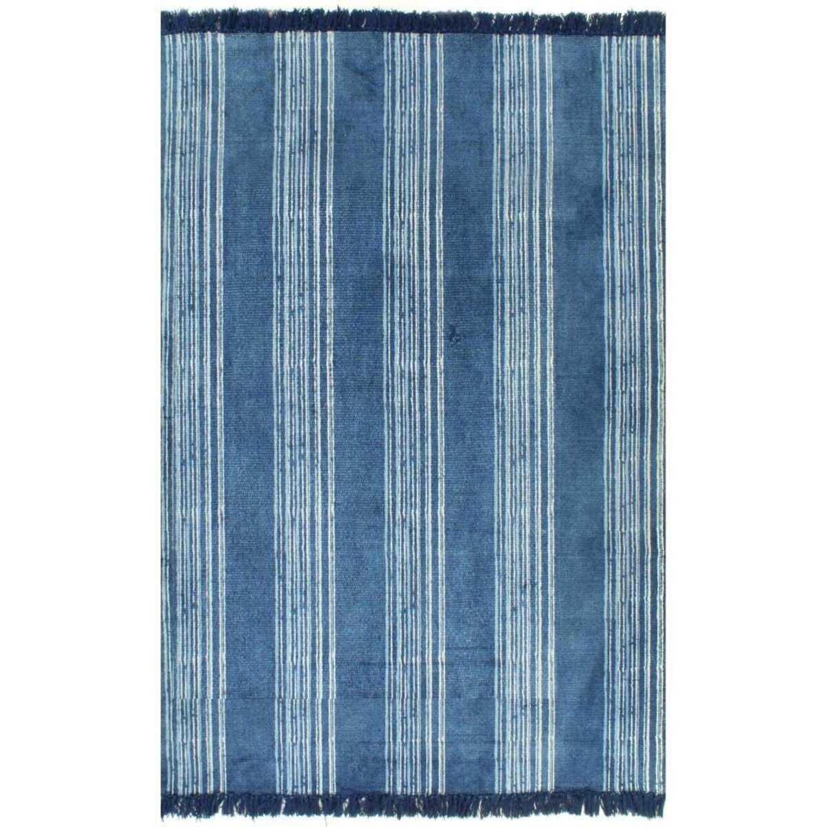 VIDAXL Tapis Kilim Coton 160 x 230 cm avec motif Bleu