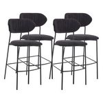LISA DESIGN Rosita - lot de 4 tabourets de bar - en tissu - gris anthracite. Coloris disponibles : Gris