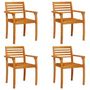 Voir la diapositive 2 : VIDAXL Chaises de jardin lot de 4 59x55x85 bois massif d acacia