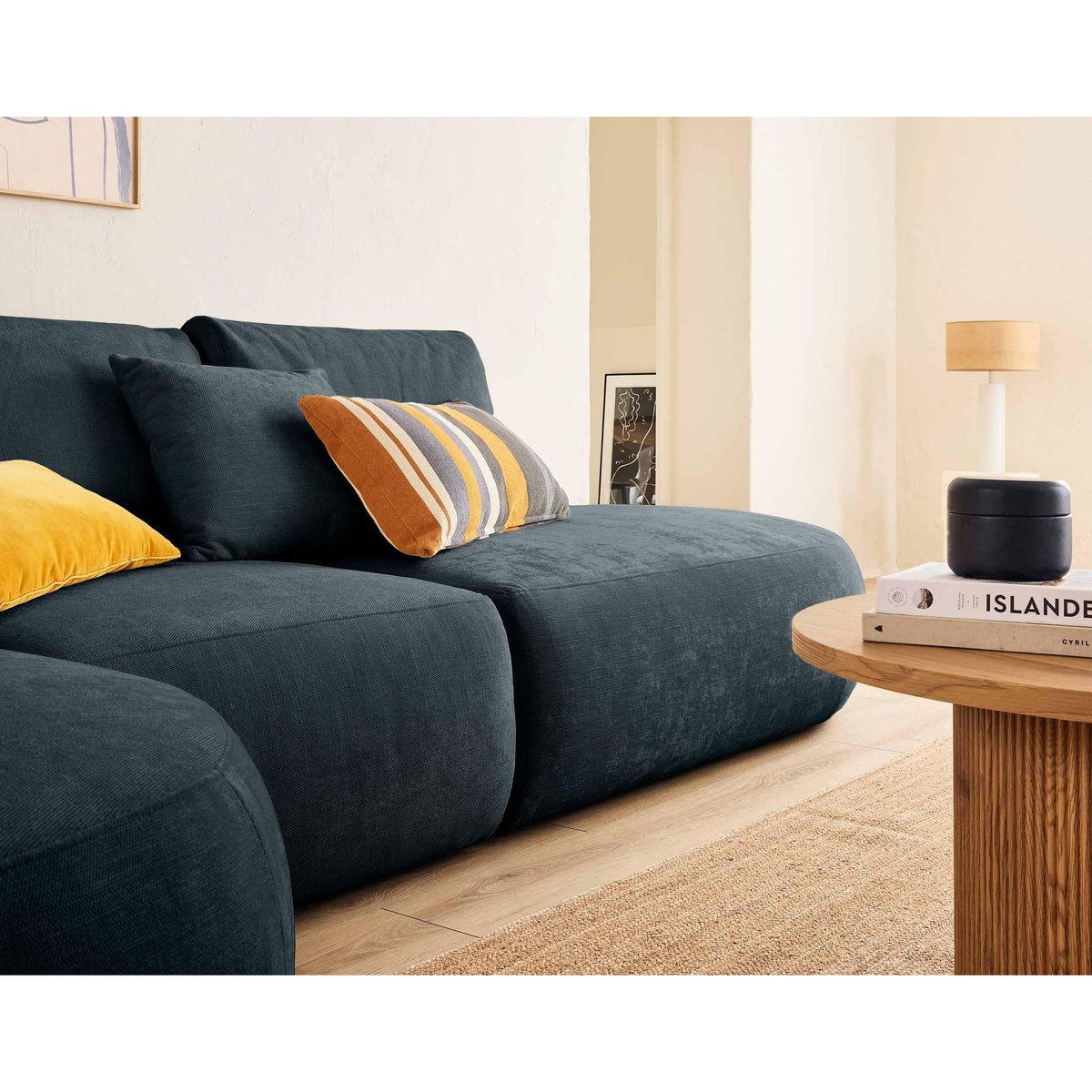 LISA DESIGN Santorini - canapé modulable d'angle gauche - 5 places - en tissu texturé