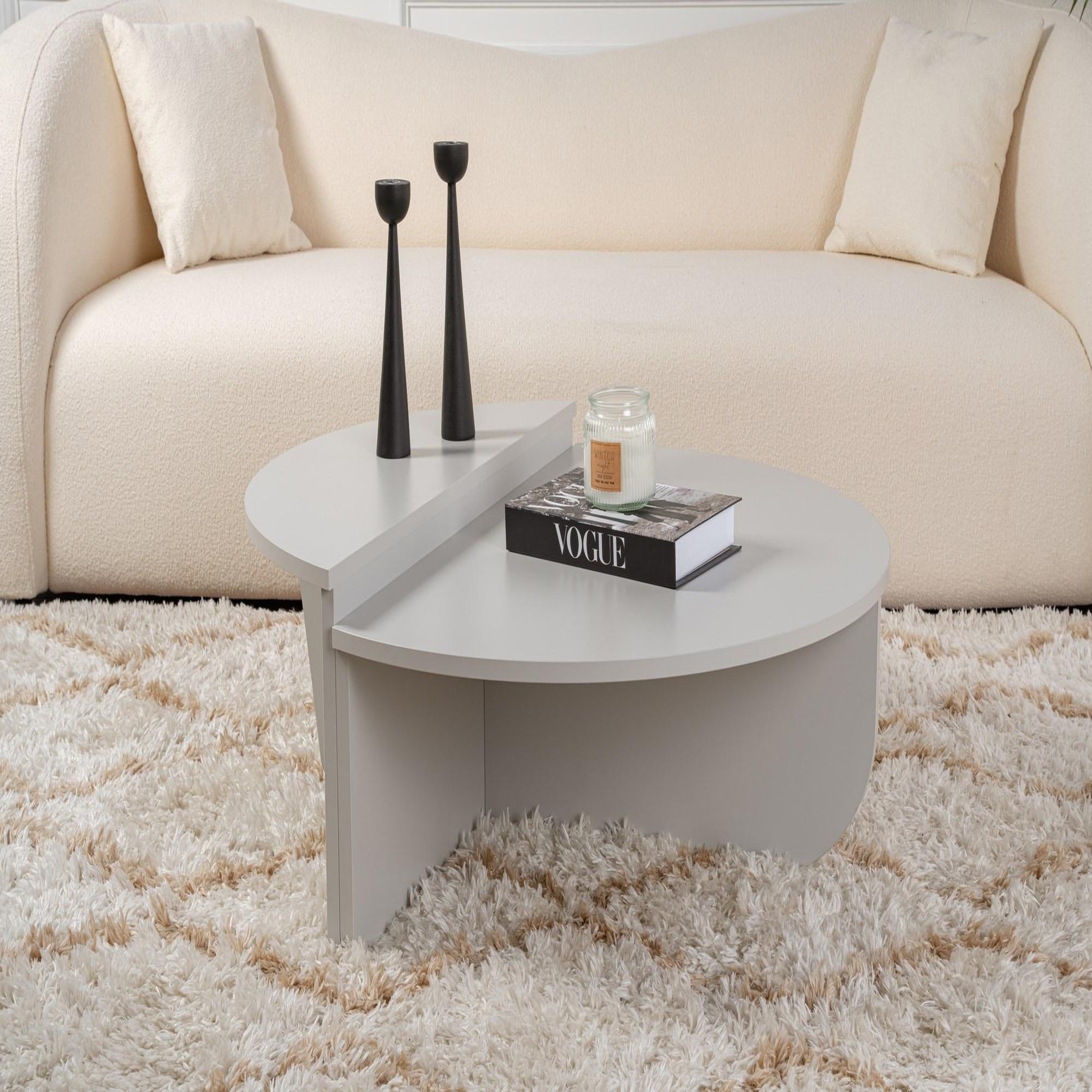 Voir la diapositive 2 : Habitat et Jardin Table basse en bois  orion  90 x 60 x 30 cm - gris