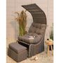 Voir la diapositive 2 : JARDIDECO Lit extérieur pour jardin en résine tressée taupe Siesta - Jardideco