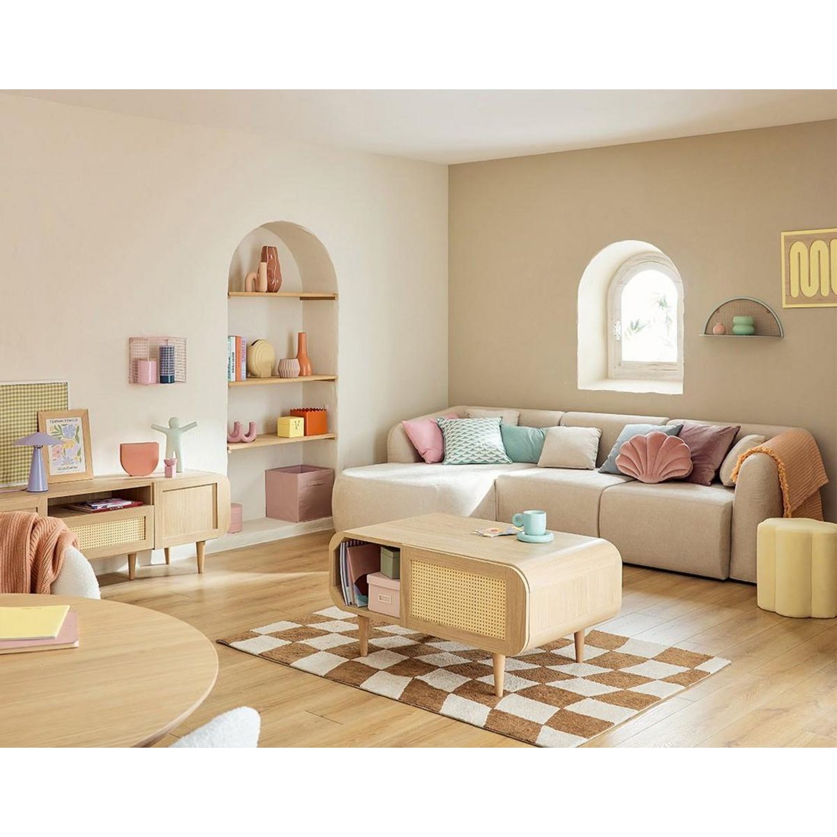 LISA DESIGN Ikare - canapé modulable d'angle gauche - 4 places - en tissu