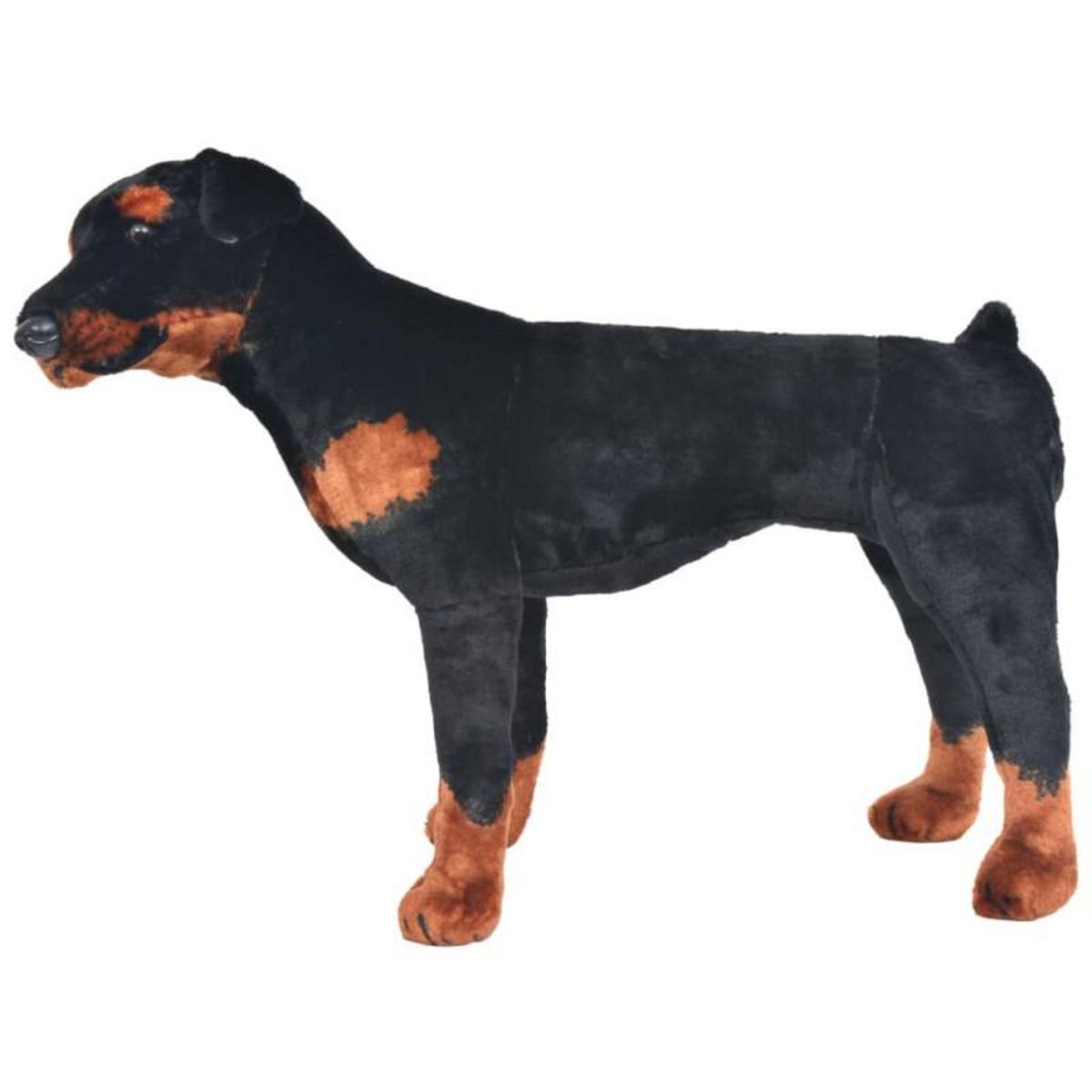 VIDAXL Jouet en peluche Chien de race Rottweiler Marron et noir XXL