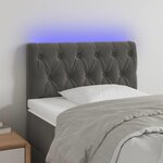 VIDAXL Tete de lit a LED Gris fonce 80x7x78/88 cm Velours