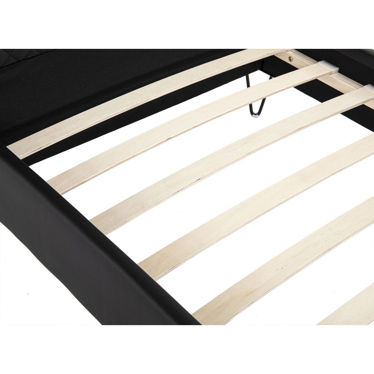 Lit simple avec sommier et tête de lit effet matelassé 90x190 cm ALBAN