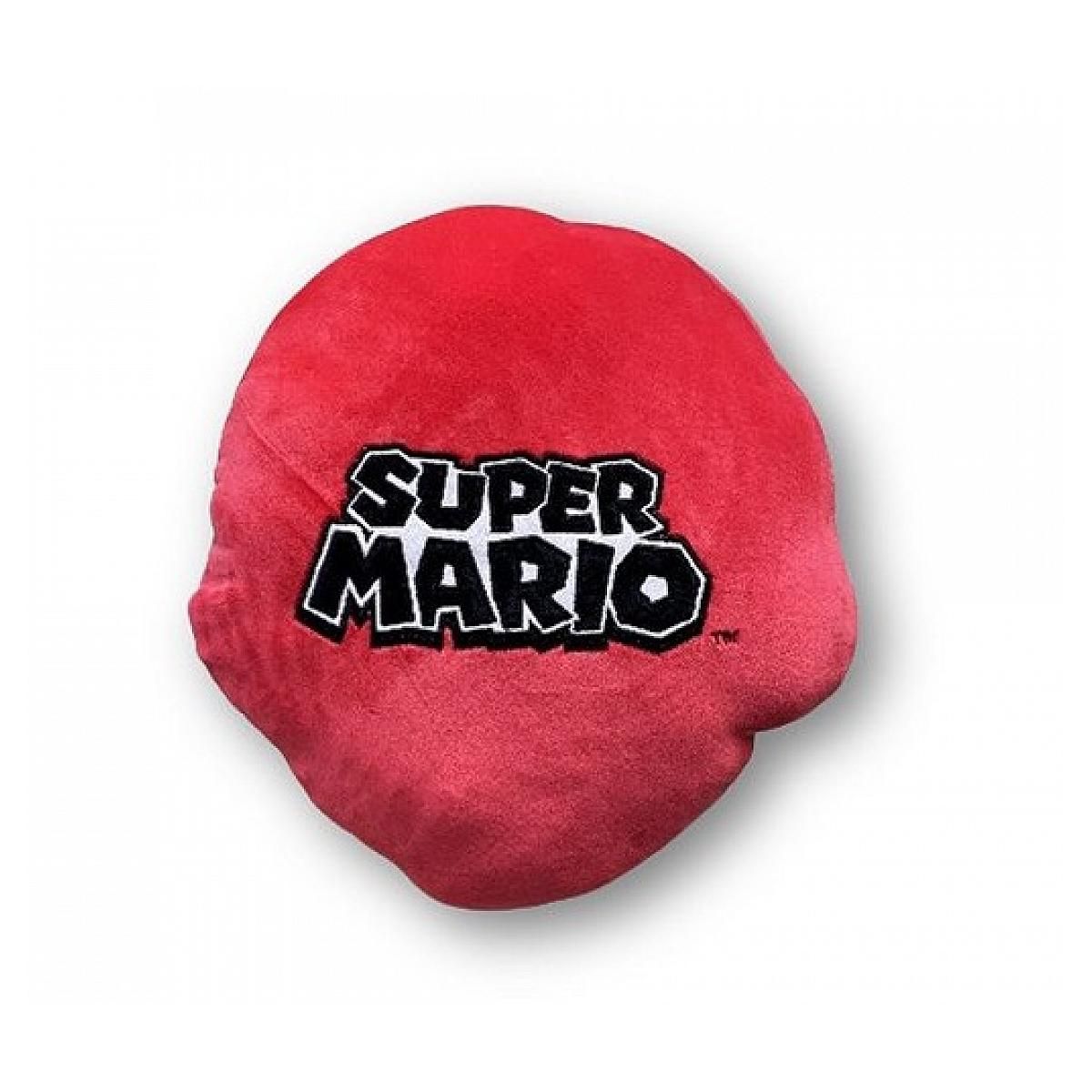 WORLD TRADE & TECHNOLOGIE Coussin en Peluche Tête de Mario - 40 cm de Douceur et Confort