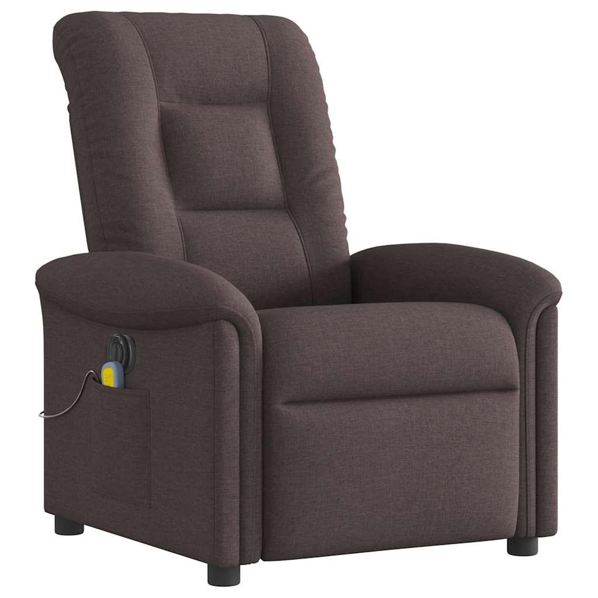 Voir la diapositive 4 : VIDAXL Fauteuil de massage inclinable electrique Marron fonce Tissu