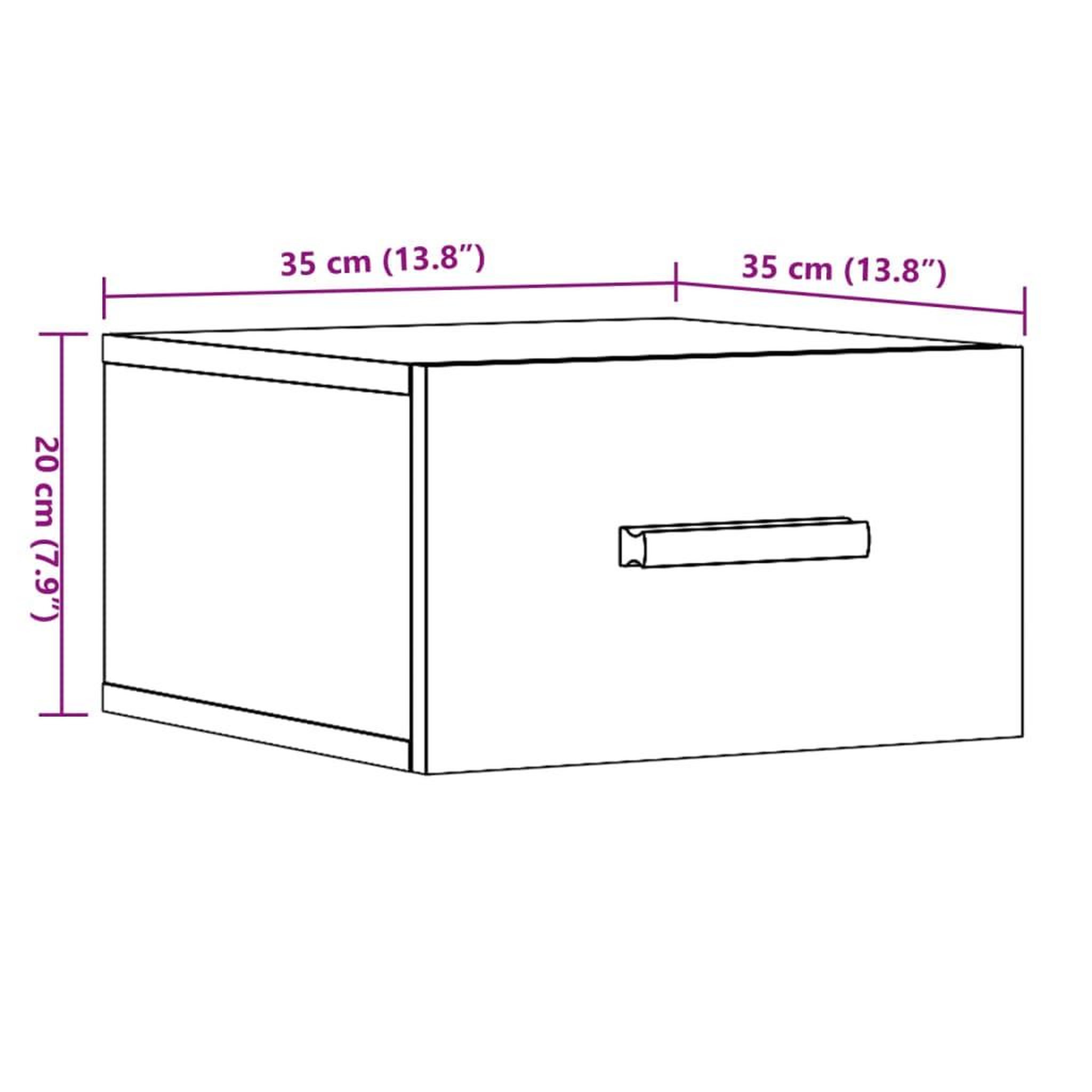 Voir la diapositive 6 : VIDAXL Table de chevet murale vieux bois 35x35x20 cm