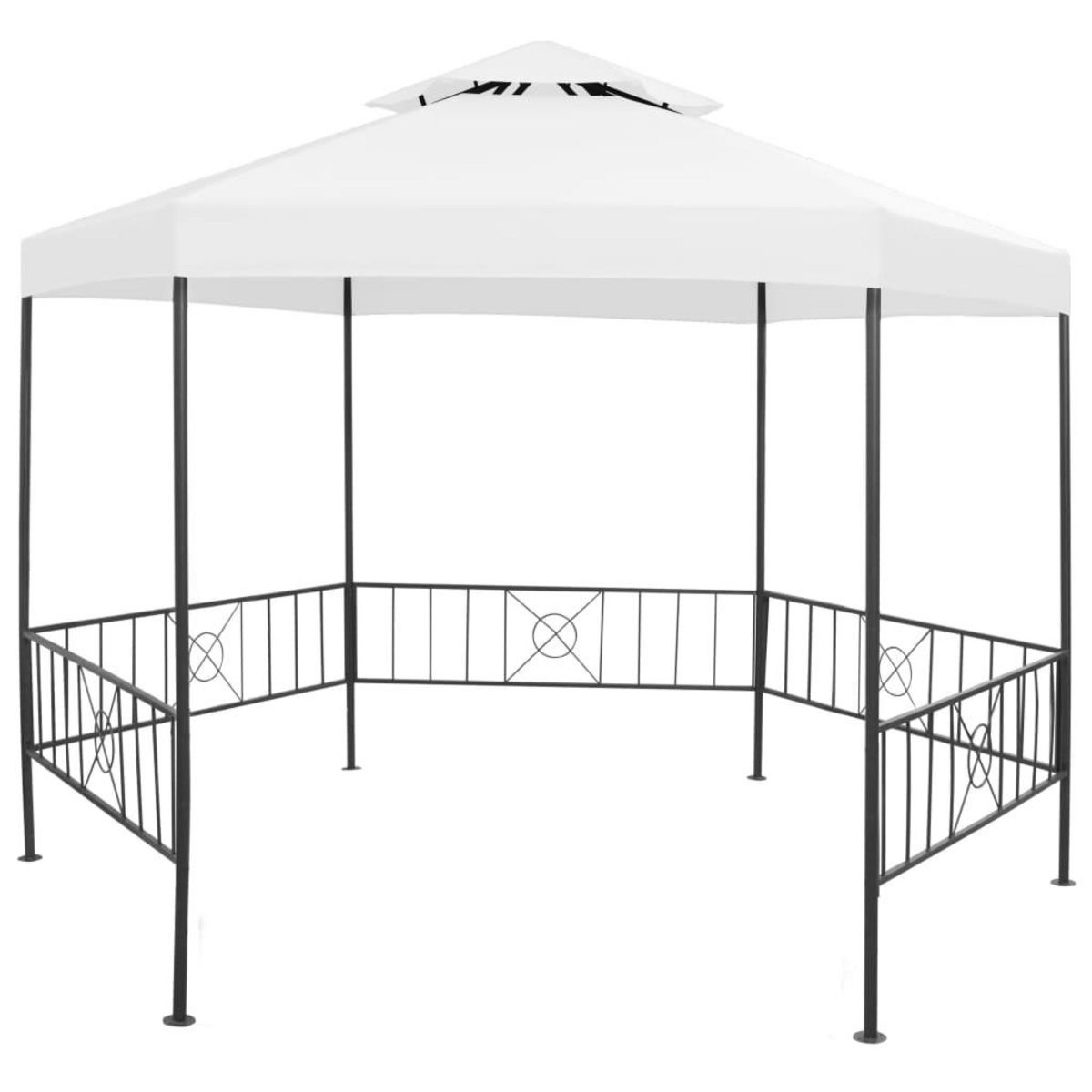 VIDAXL Belvedere de jardin 323x275x265 cm Blanc 180 g/m^2