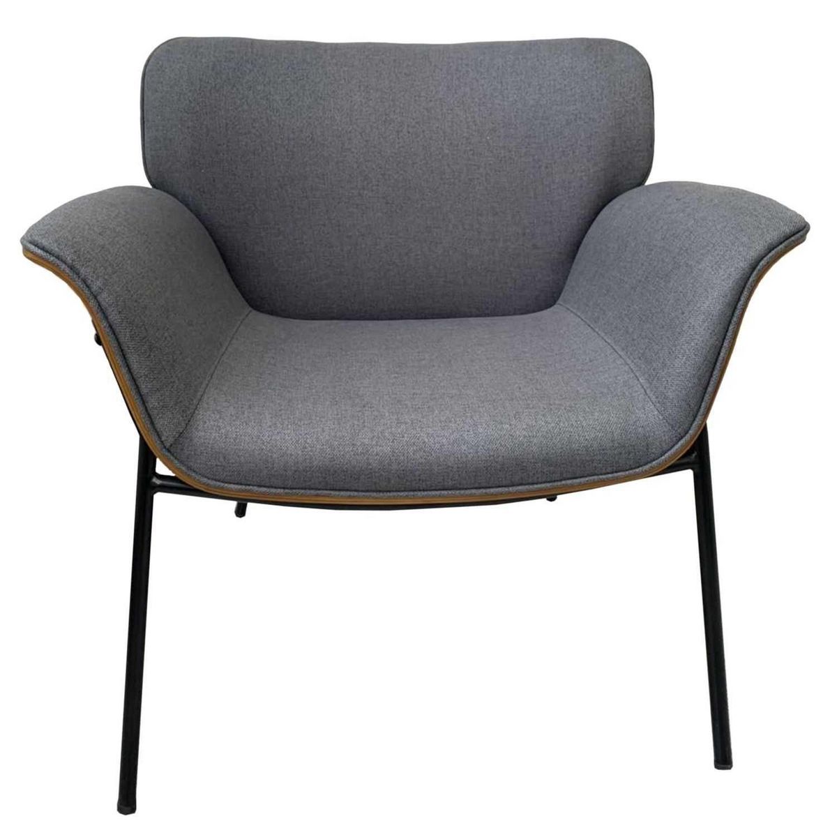 The Home Deco Factory Fauteuil de salon vintage Rjukan - Gris
