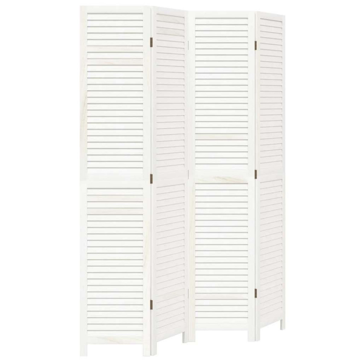 VIDAXL Cloison de separation 4 panneaux blanc bois de paulownia massif