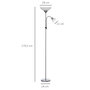 Voir la diapositive 3 : HOMCOM Lampadaire 2 têtes douilles E27 E14 base métal dim. Ø28 x 179,5H cm gris blanc