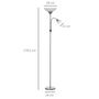 Voir la diapositive 3 : HOMCOM Lampadaire 2 têtes douilles E27 E14 base métal dim. Ø28 x 179,5H cm gris blanc