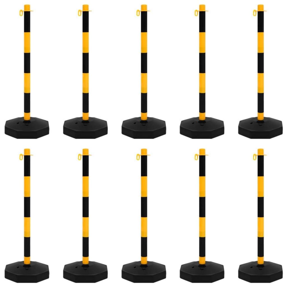 VIDAXL Ensemble de poteaux a chaîne avec chaîne en plastique 10 m