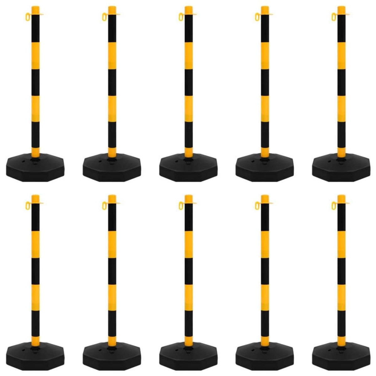 VIDAXL Ensemble de poteaux a chaîne avec chaîne en plastique 10 m