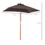 Voir la diapositive 3 : OUTSUNNY Parasol rectangulaire inclinable bois polyester haute densité 2L x 1,5l x 2,3H m chocolat