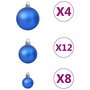 Voir la diapositive 3 : VIDAXL Ensemble de boules de Noël 100 pcs Bleu