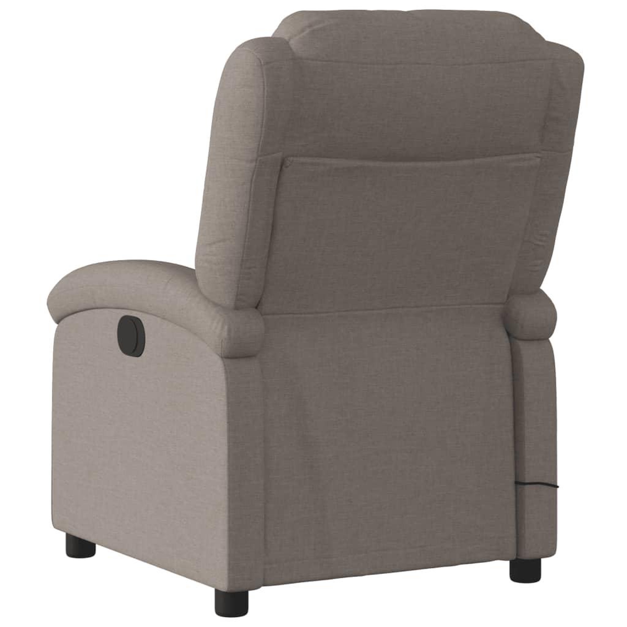 Voir la diapositive 5 : VIDAXL Fauteuil de massage inclinable electrique Taupe Tissu
