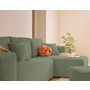 Voir la diapositive 5 : BEST MOBILIER Topaze - canapé d'angle réversible 4 places - convertible avec coffre, tablette et poufs - en velours côtelé