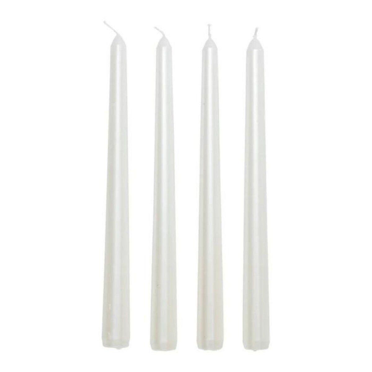 ATMOSPHERA Lot de 4 Bougies Bâton  Satin  25cm Blanc